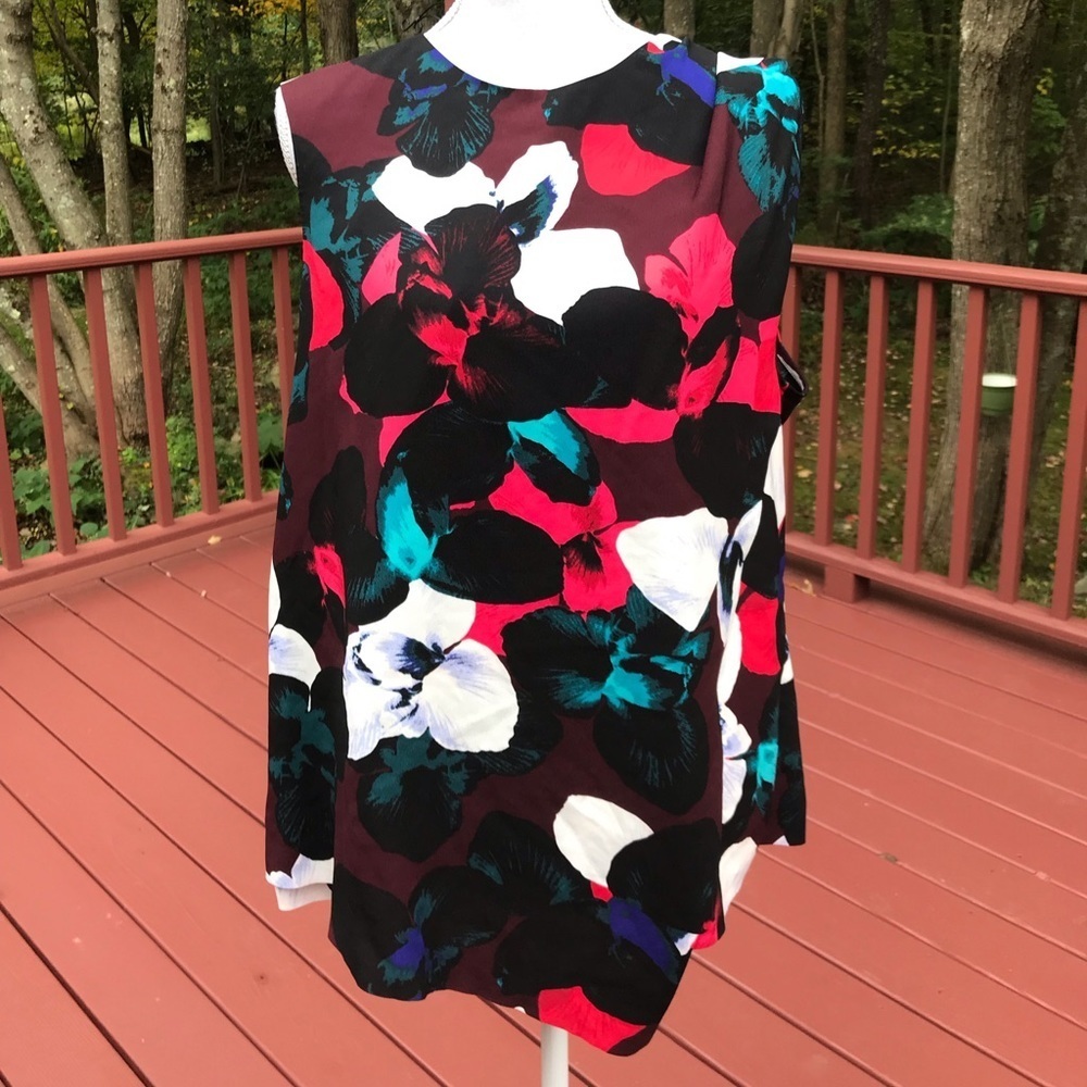 Lord & Taylor 2X wine combo asymmetrical top